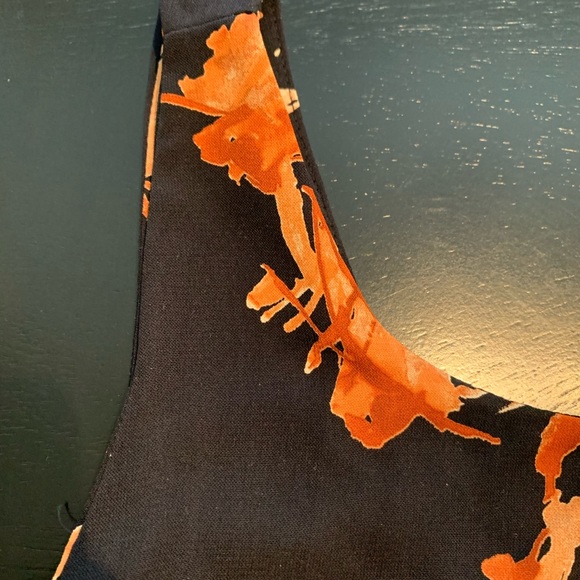 LuLu’s crop blouse M navy print zip back - Picture 6 of 9